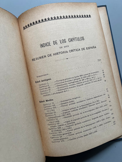 Resumen de historia crítica de España, Manuel Rodríguez-Navas - Saturnino Calleja, 1899