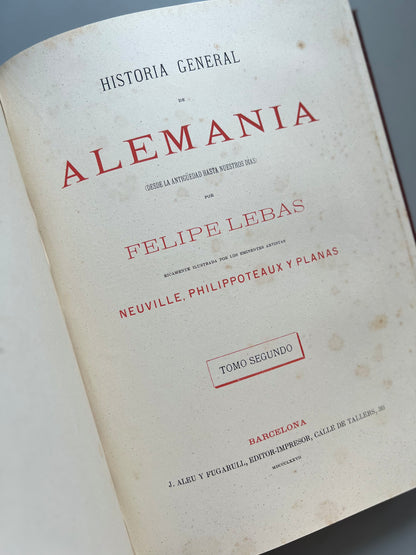 Historia general de Alemania, V. Ortiz de la Puebla - J. Aleu y Fugarull editor-impresor, 1877