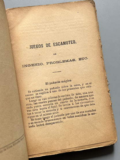 Juegos de manos y de baraja ó El diablo de los salones - Casa Editorial Sopena/ Maucci, ca. 1910