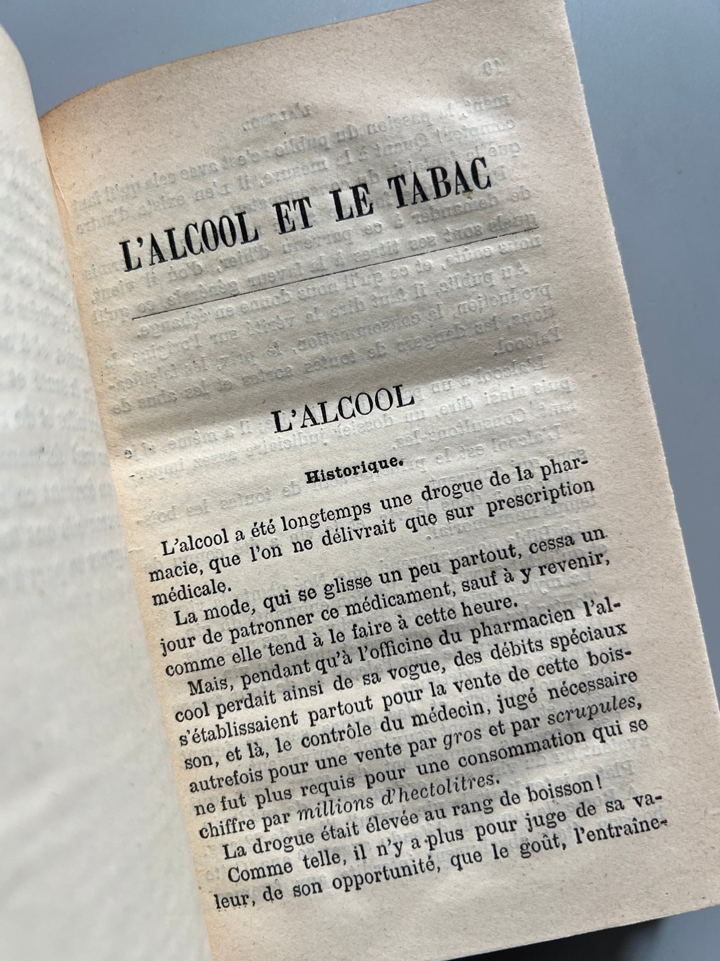 L'alcool et le tabac, A. Riant - Libraire Hachette et Cie, 1876