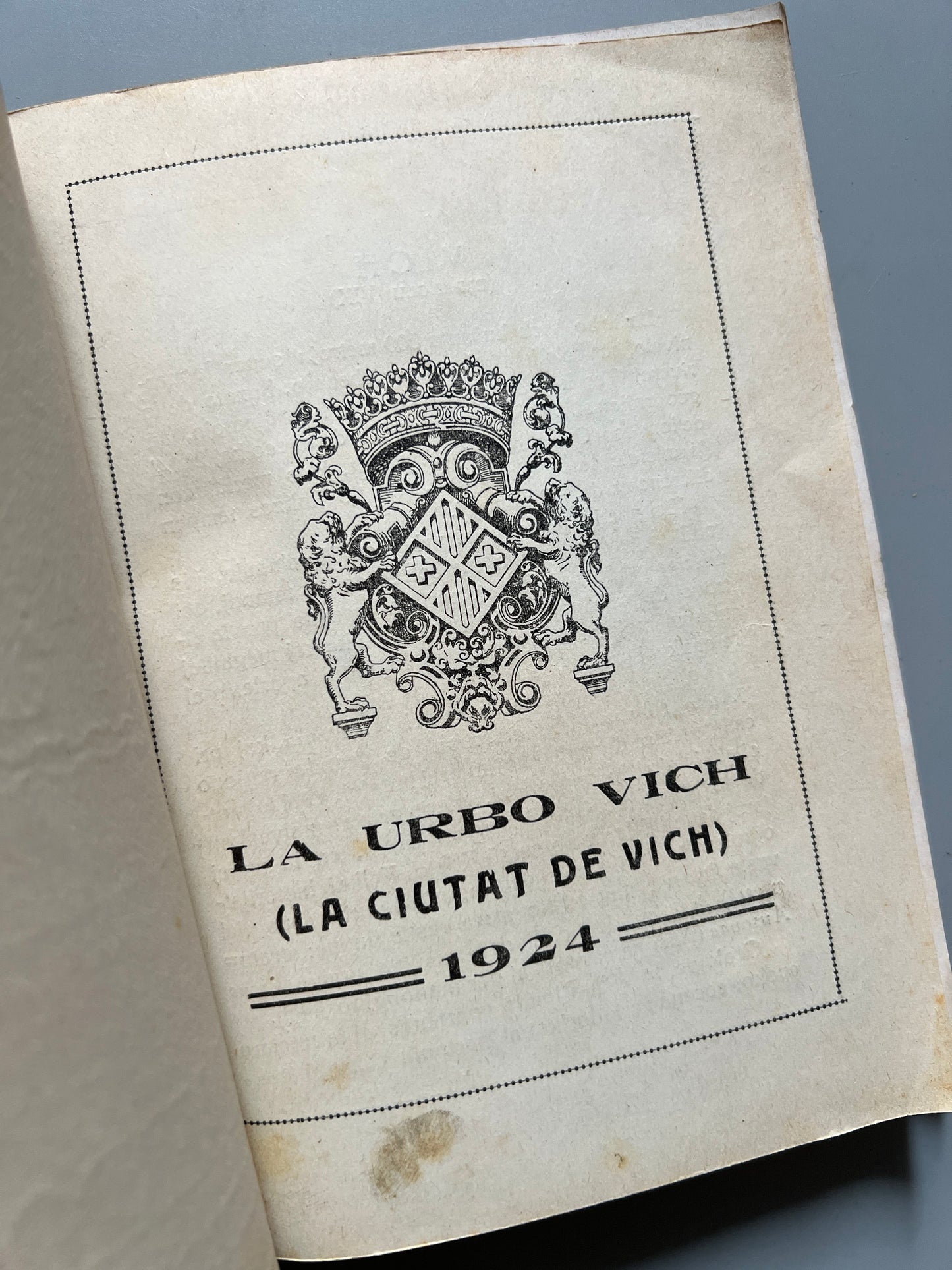 La urbo Vich (La ciutat de Vich). Esperanto - Vic, 1924