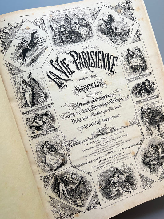 La vie parisienne, revista encuadernada - 7 de enero al 29 de diciembre, 1888