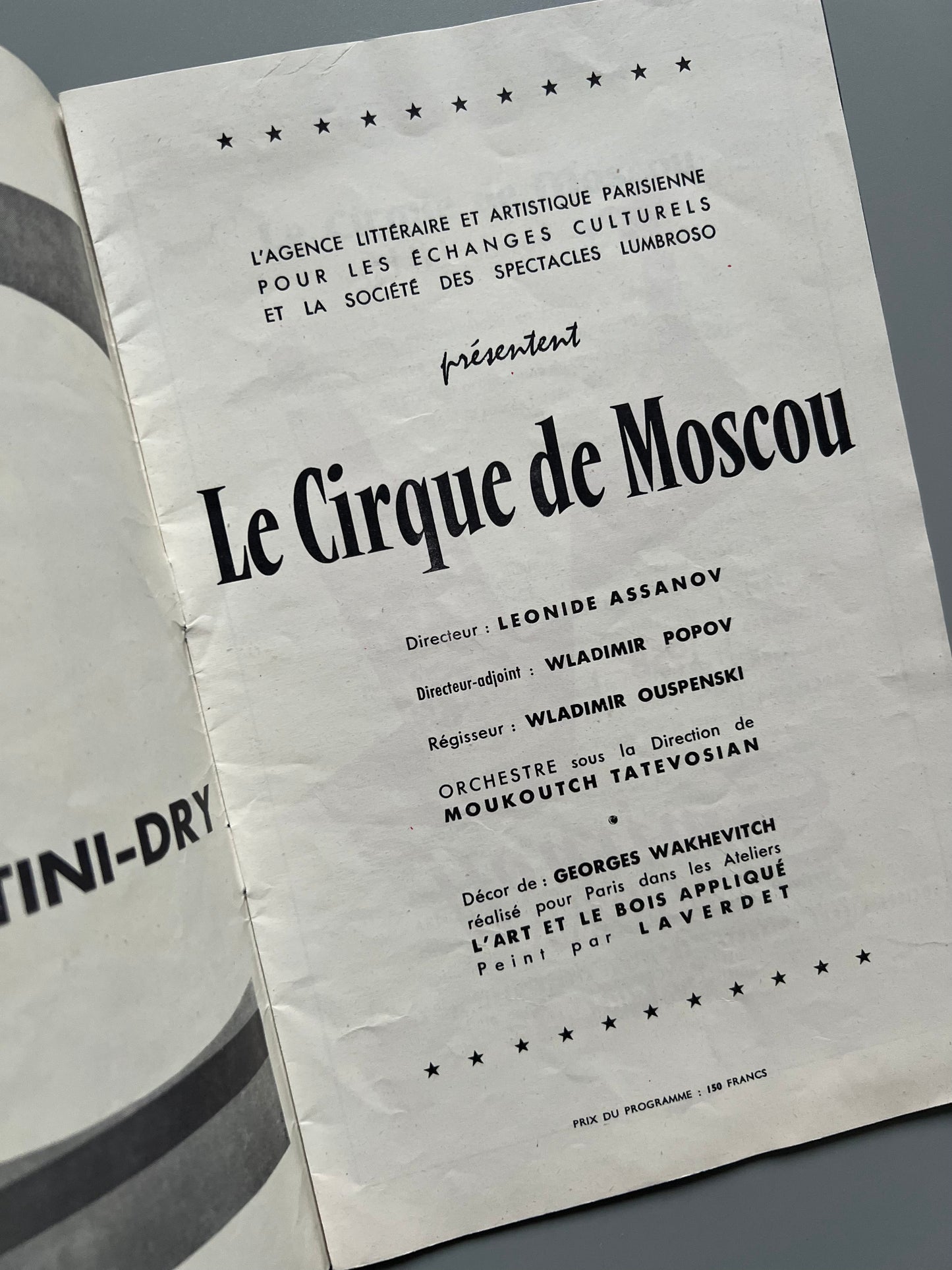 Programa del Circo de Moscou, Le Cirque d'etat de Moscou - 1958
