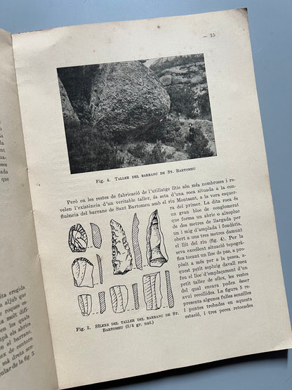 La industria de sílex a Catalunya. Les estacions tallers del Priorat i extensions, Salvador Vilaseca - Llibreria Nacional i Estrangera, 1936