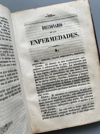 Manual de la salud para 1858 ó Medicina y farmacia domésticas, F. V. Raspail - Barcelona, 1857