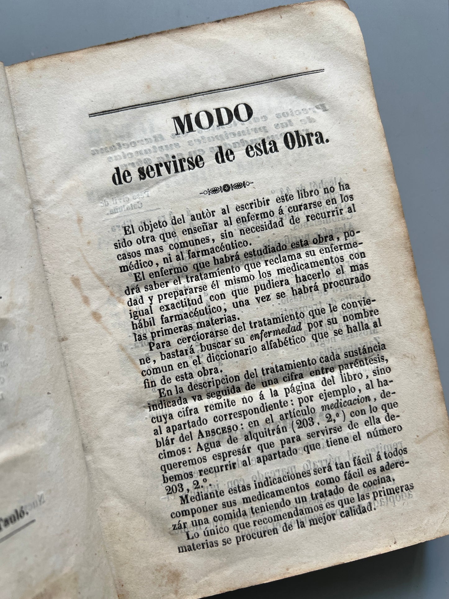 Manual de la salud para 1858 ó Medicina y farmacia domésticas, F. V. Raspail - Barcelona, 1857