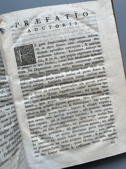 Medicina dogmatica seu opuscula medico practica, tres morbos particulares, delirium, vertiginem et tussim, Joannis de Gorter - Patavii, 1755