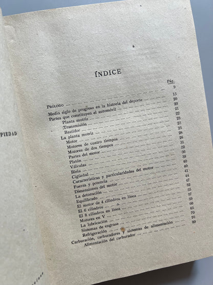 Nuevo tratado del automóvil moderno, Charles H. Curtis - Antonio Roch editor, ca. 1955