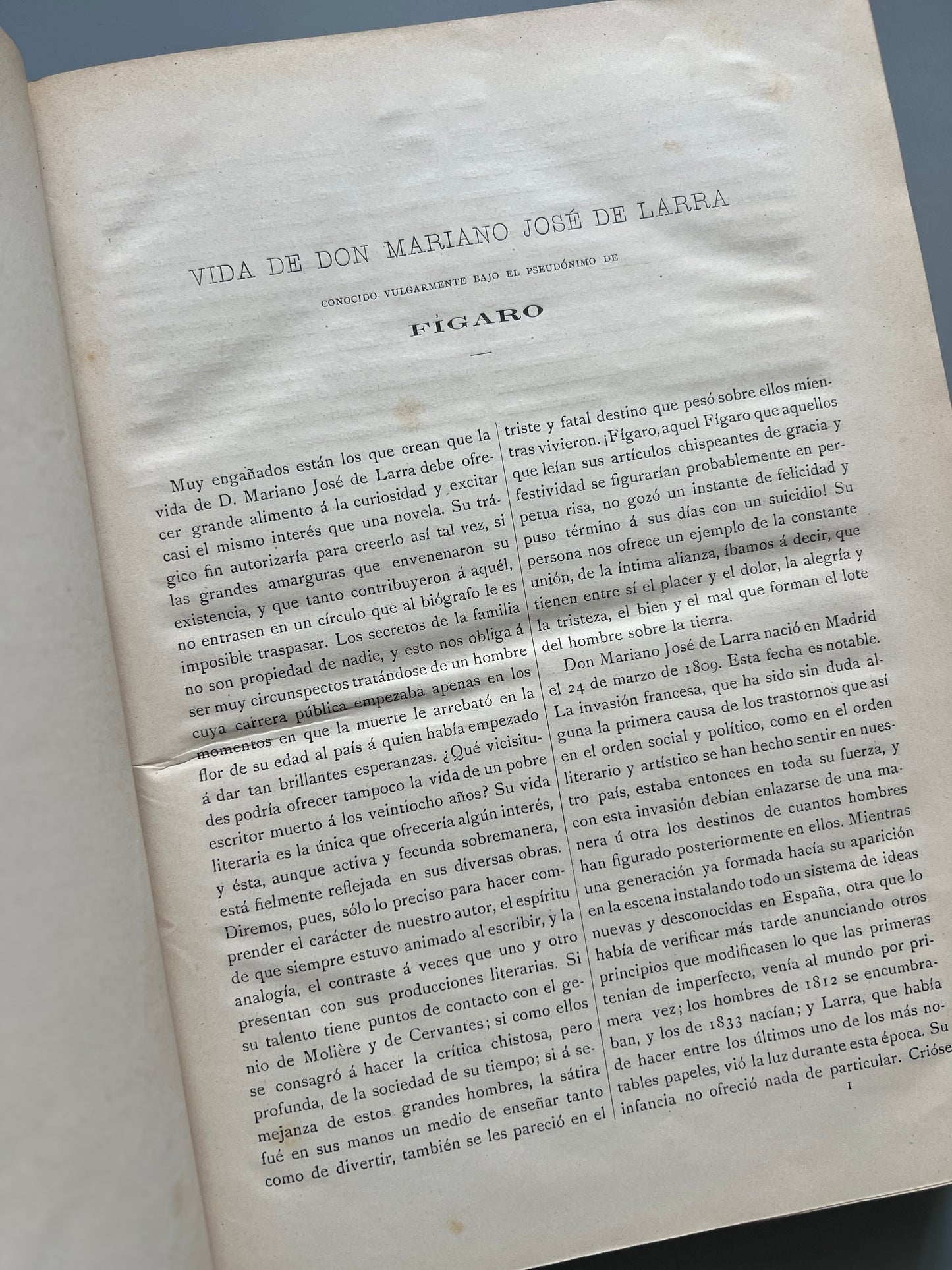 Obras completas de D. Mariano José de Larra (Fígaro) - Montaner y Simón, 1886