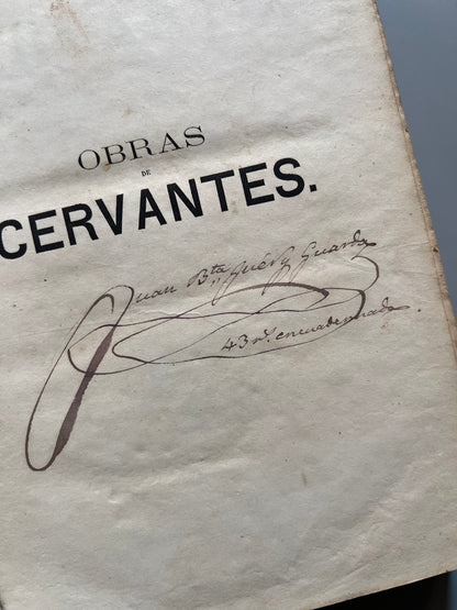 Obras de Cervantes (firmado por el encuadernador) - Gaspar y Roig, 1866