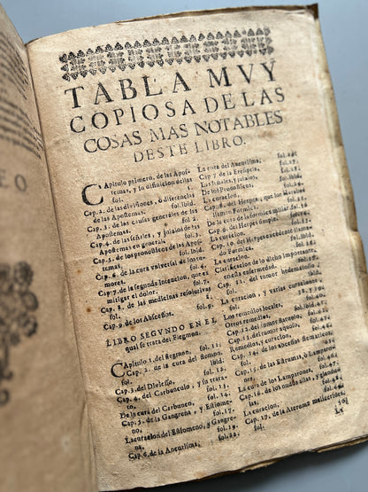 Practica y teorica de las apostemas en general y particular, Pedro López de León - Zaragoza, 1699