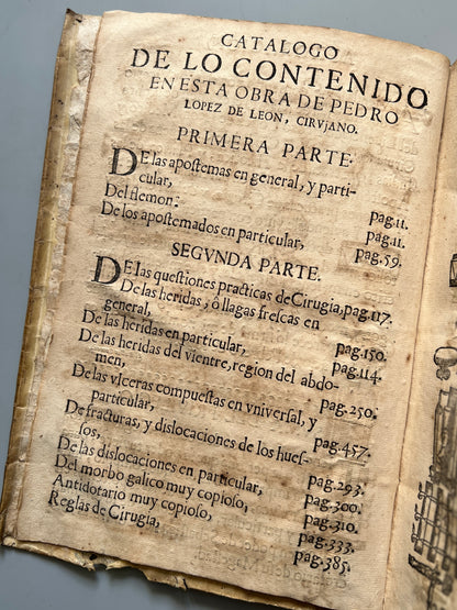 Practica y teorica de las apostemas en general y particular, Pedro López de León - Zaragoza, 1699