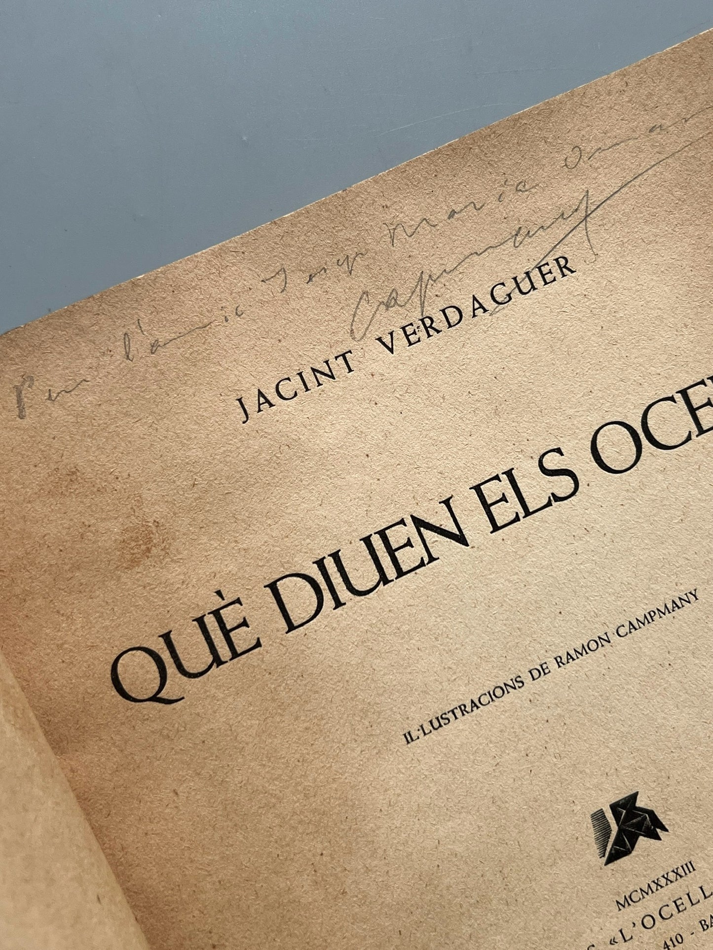 Què diuen els ocells?, Jacint Verdaguer (firmado por Ramon Campmany) - Edicions L'Ocell de Paper, 1933