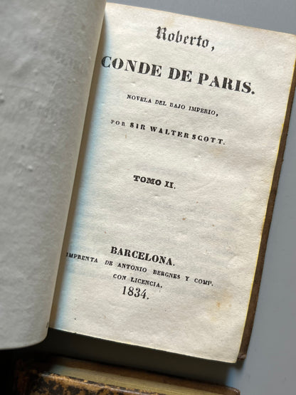 Roberto, Conde de Paris, Walter Scott - Biblioteca de Damas, 1834