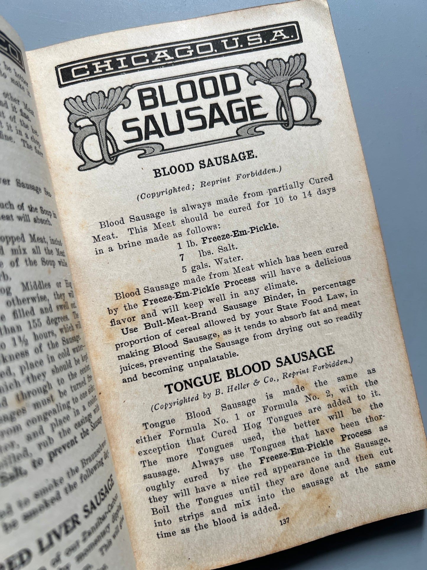 Secrets of meat curing and sausage making - B. Heller & Co, 1928