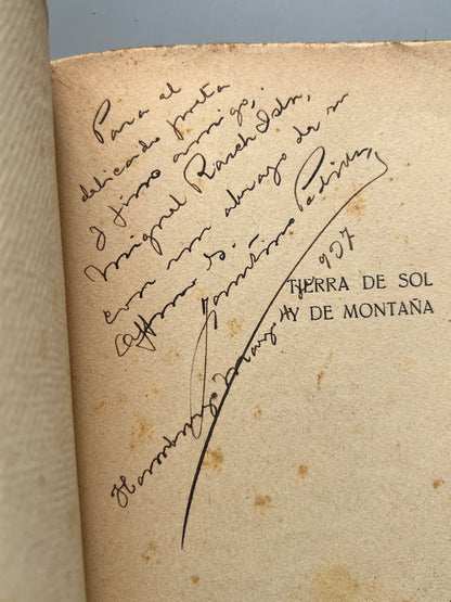 Tierra de sol y de montaña, José Rodríguez Cerna (firmado y dedicado a Miguel Rasch Isla) - Editorial Bauza, ca. 1930