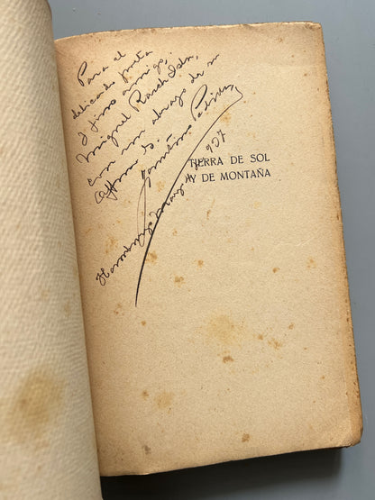 Tierra de sol y de montaña, José Rodríguez Cerna (firmado y dedicado a Miguel Rasch Isla) - Editorial Bauza, ca. 1930