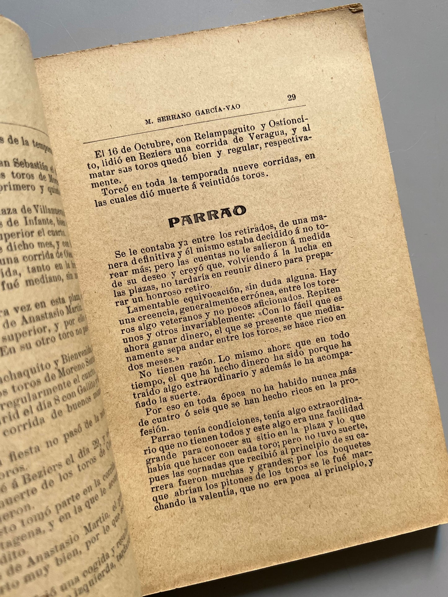 Toros y toreros en 1910, M. Serrano García-Vao - Imp. y Est. de Antonio Gascón, 1910
