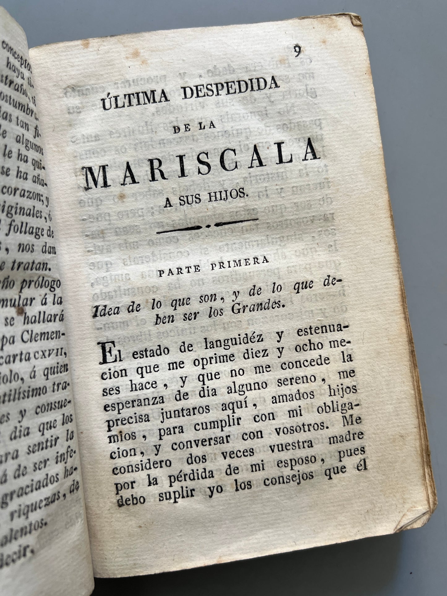 Última despedida de la mariscala a sus hijos, Marqués Caracciolo - Imprenta de Sierra y Martí, 1825