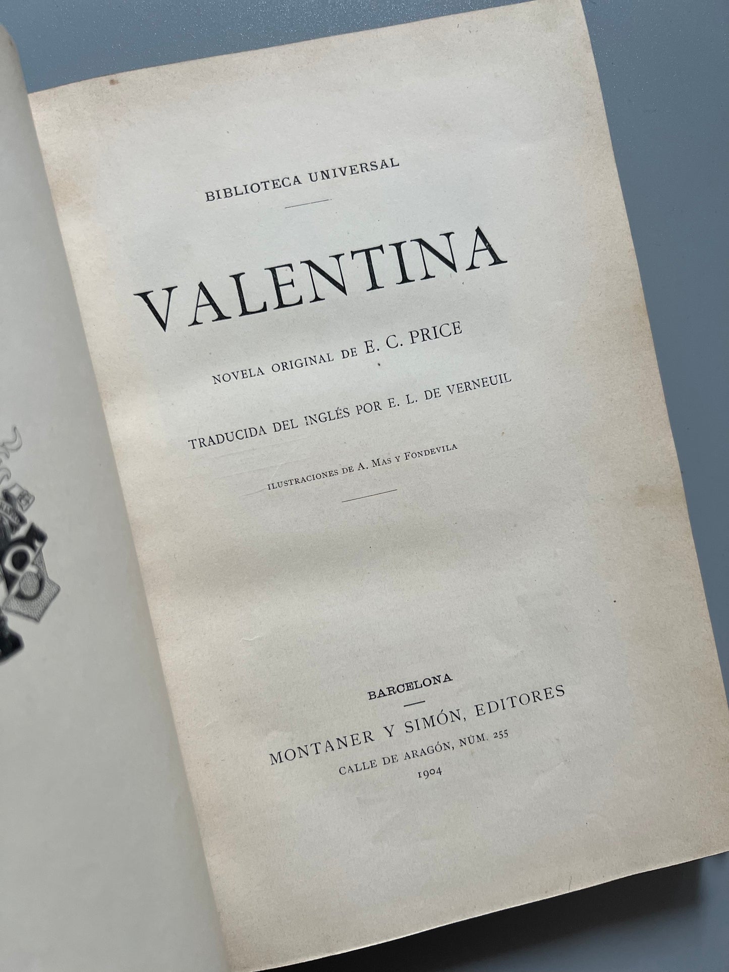 Valentina, E. C. Price - Montaner y Simón, 1904