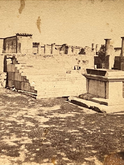 Vistas de Pompeya, Templo de Venus, fotografía estereoscópica - ca. 1900