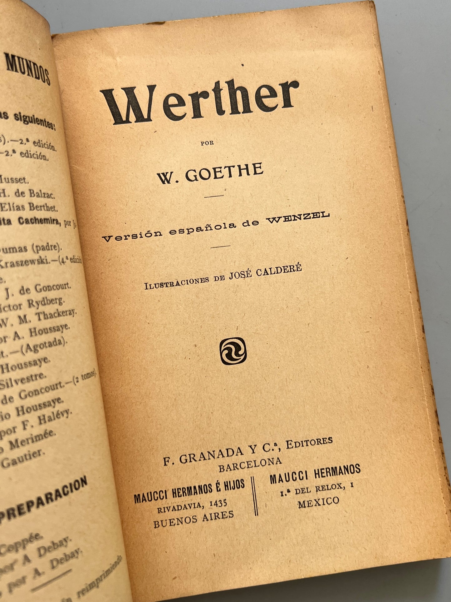 Werther, Goethe - Colección Ambos Mundos, ca. 1910