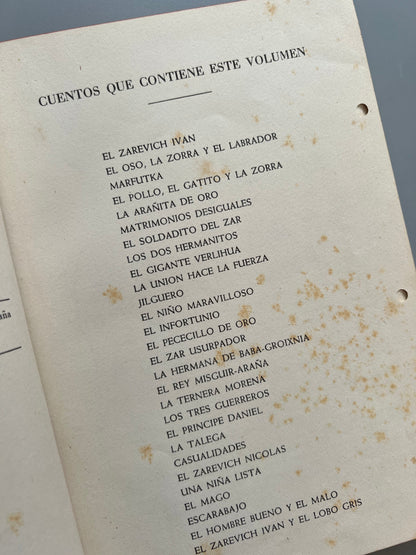 Cuentos populares rusos, Magín Valls - Editorial Baguña Hnos., 1954