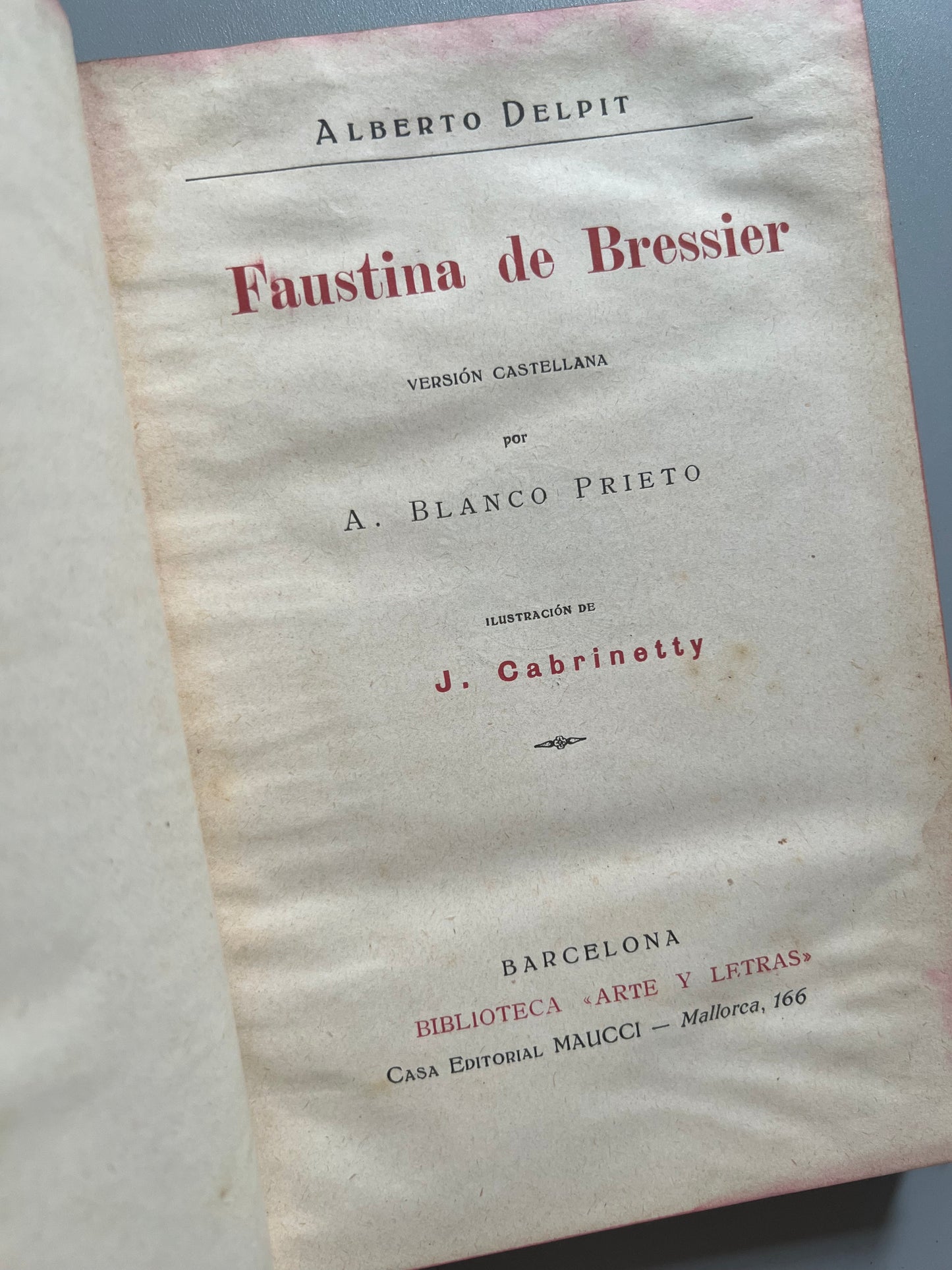 Faustina de Bressier, Alberto Delpit - Casa editorial Maucci, ca. 1910