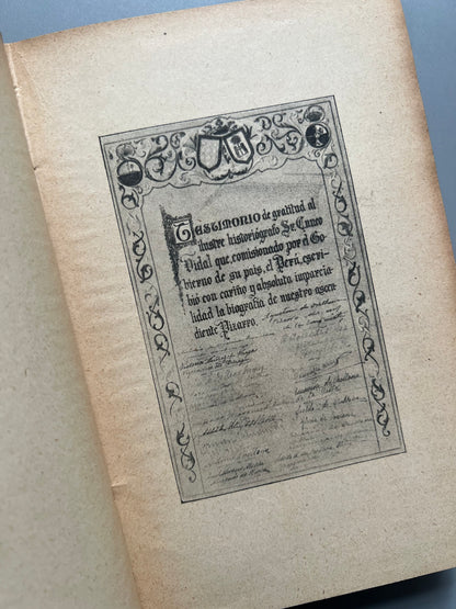 Vida del conquistador del Perú don Francisco Pizarro, Rómulo Cúneo-Vidal - Casa editorial Maucci, ca. 1915
