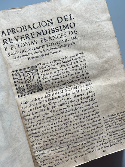 Anales de Aragón desde el año MDXX del nacimiento de nuestro redemptor hasta MDXXV, Diego de Sayas - 1666