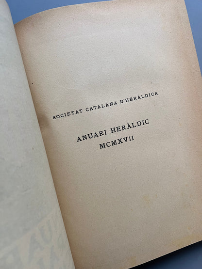 Anuari heràldic 1917,  Societat Catalana d'Heràldica - Oliva de Vilanova impressor