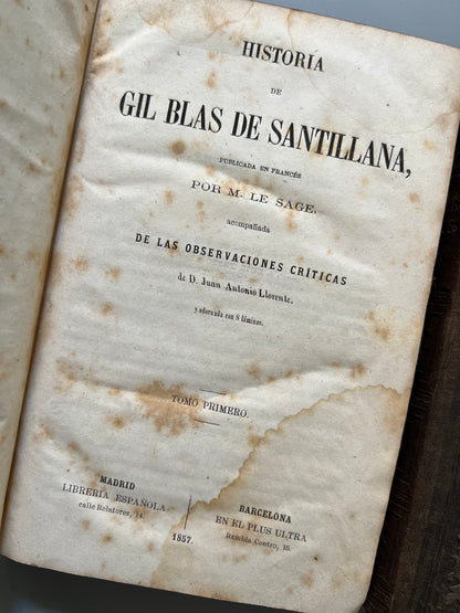 Gil Blas de Santillana, Lesage - Imprenta de Luis Tasso, 1859